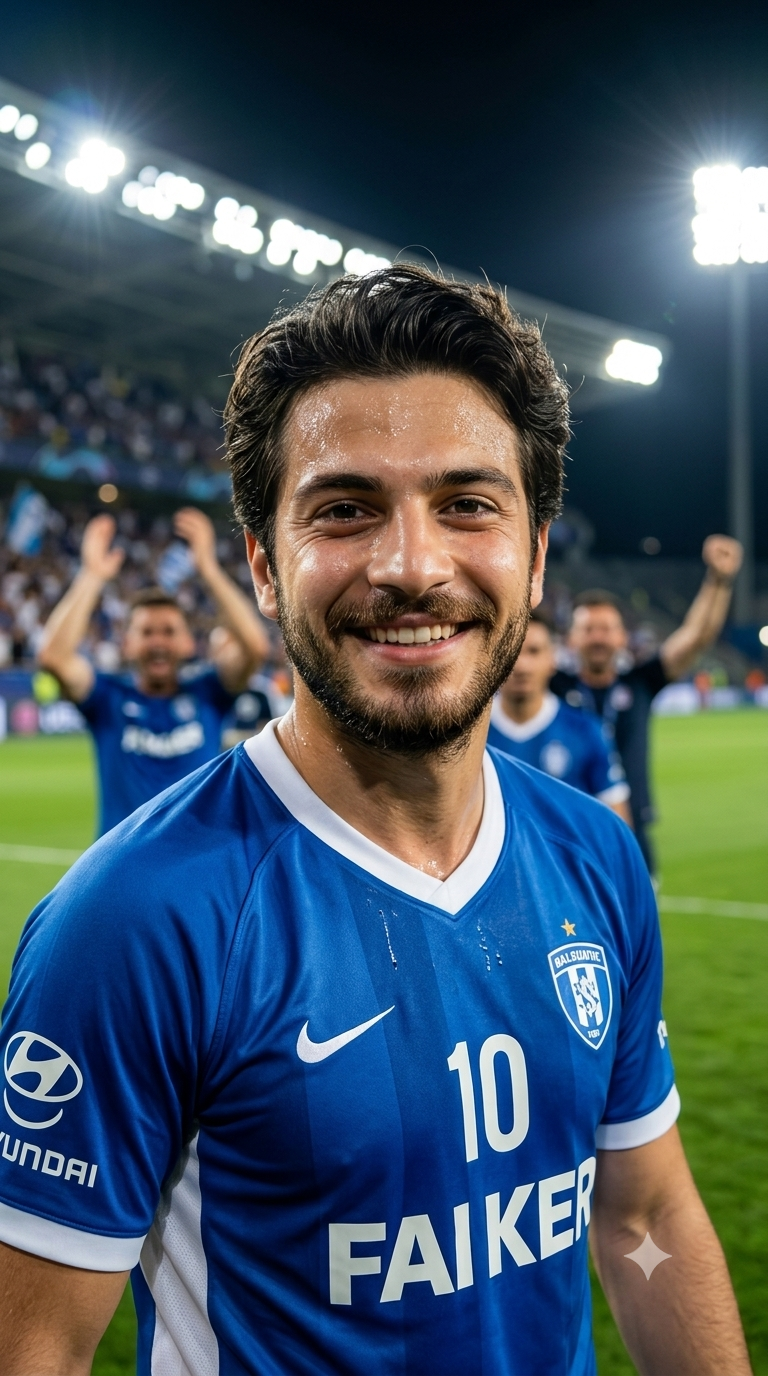 Verwandle dein Foto in einen professionellen Fußballspieler