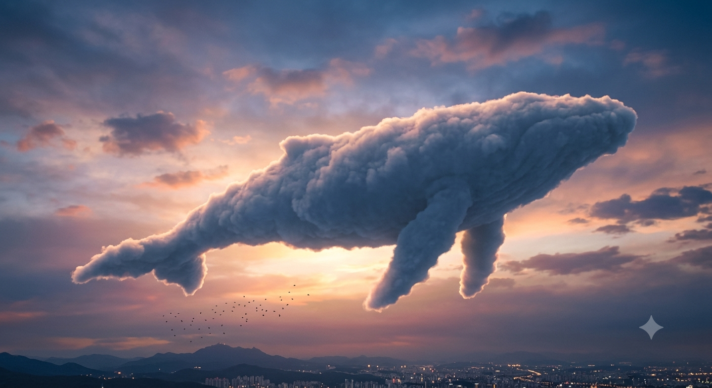 Riesige Wal-Wolke