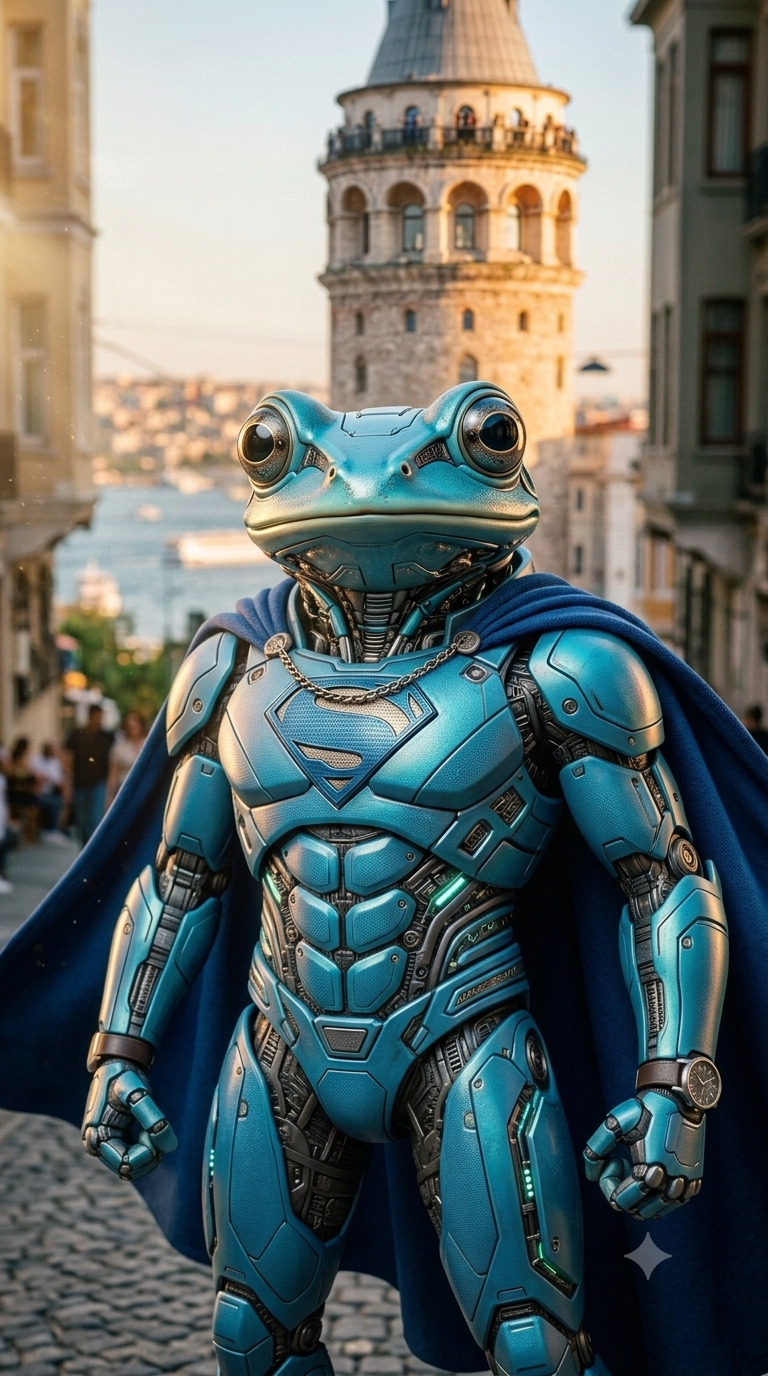 Füturistik Fotoğraf Hayvanları Büyük Gözleri Olan Kurbağa1 #1