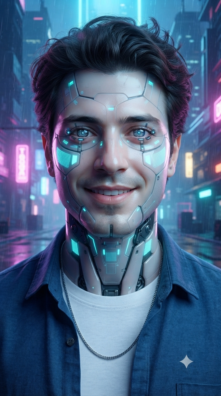 Verwandle dein Foto in einen futuristischen Androiden-Charakter