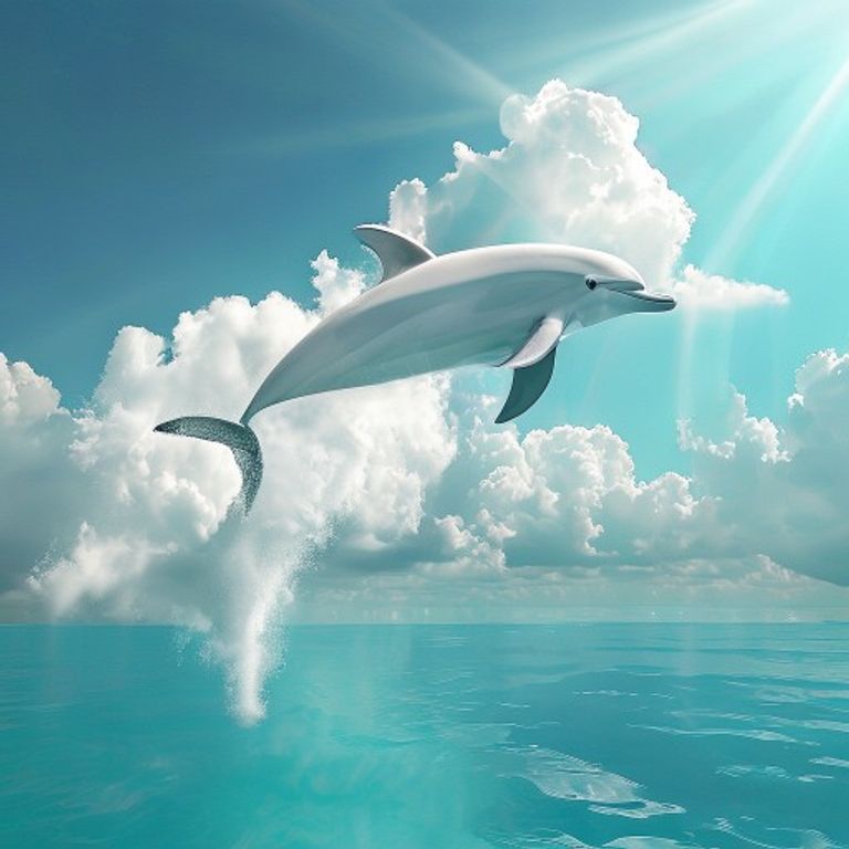 Delfinförmige Wolke über dem Ozean