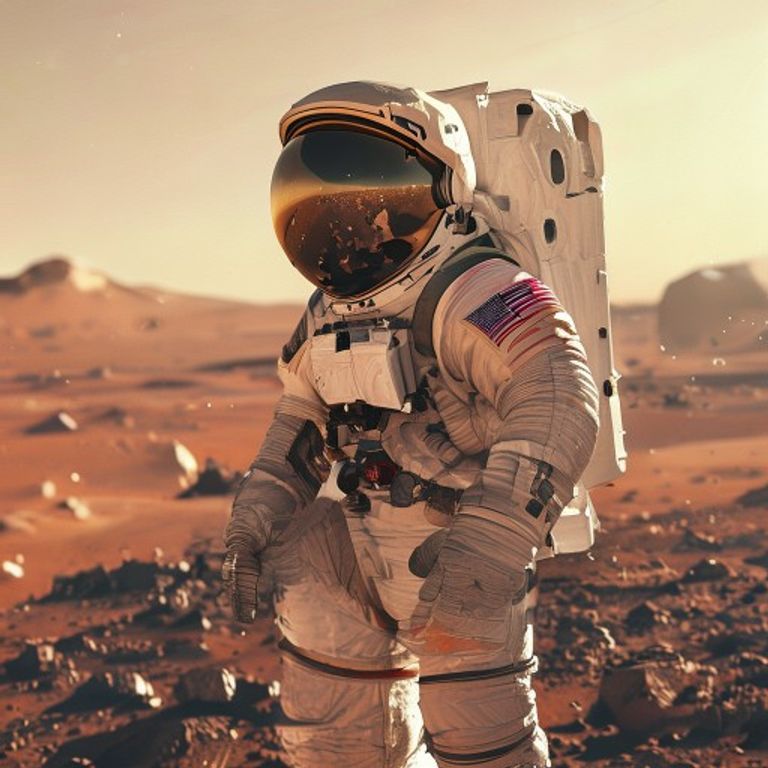 Verwandle dein Foto in einen auf dem Mars lebenden Astronauten