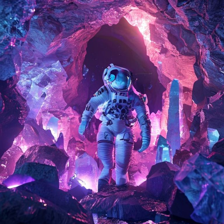 水晶洞穴中的宇航员
