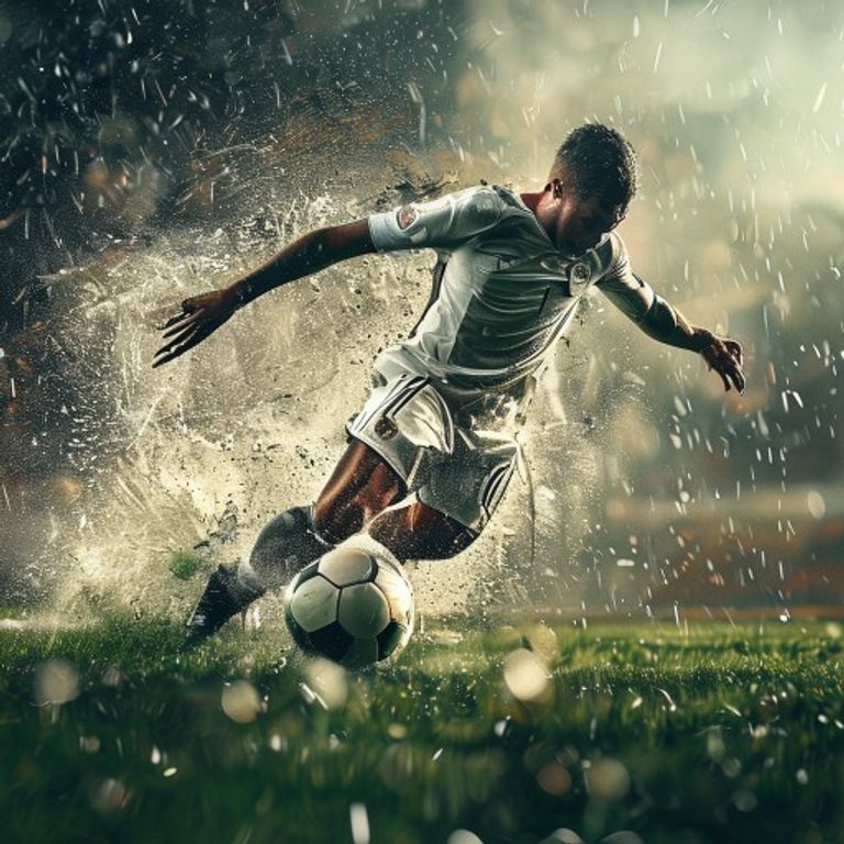 Zeigen Sie Ihr Foto beim Torschuss in einem Fußballtrikot