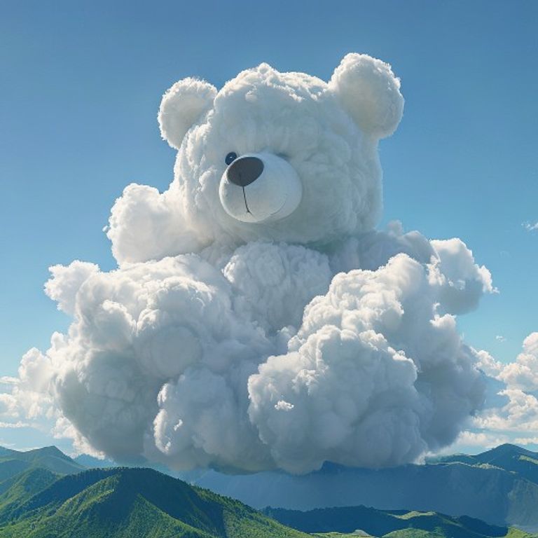 Riesige bärenförmige Wolke am Himmel